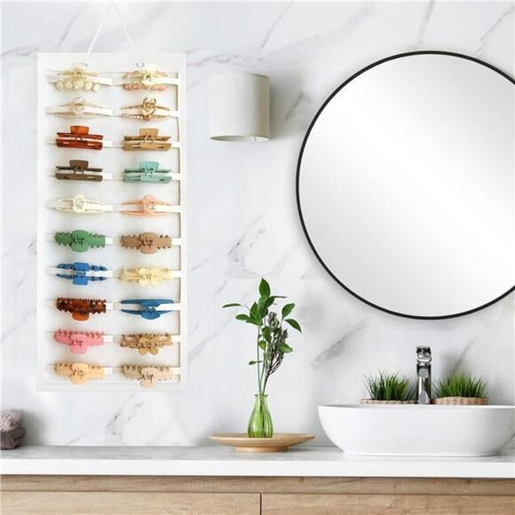 Hanging Claw Clip Organizer Hair Bow Holder Storage Rack for Wall Door Closet - Picture 7 of 8